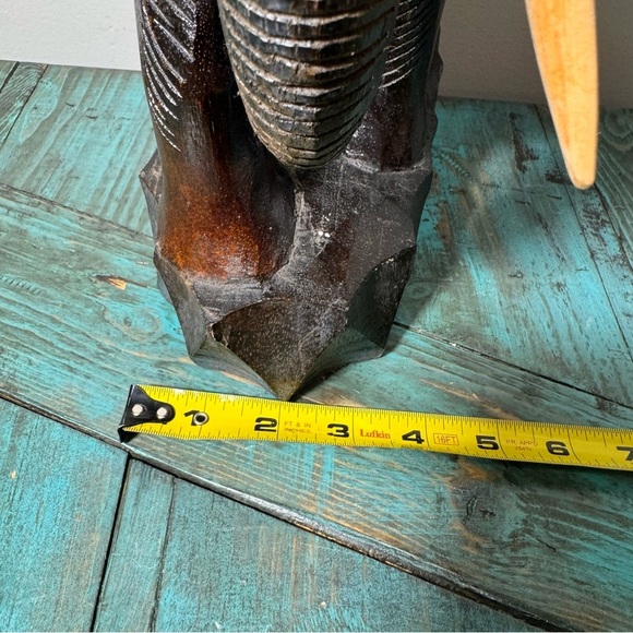 Vintage Large Hand Carved Wooden Elephant - Picture 6 of 10